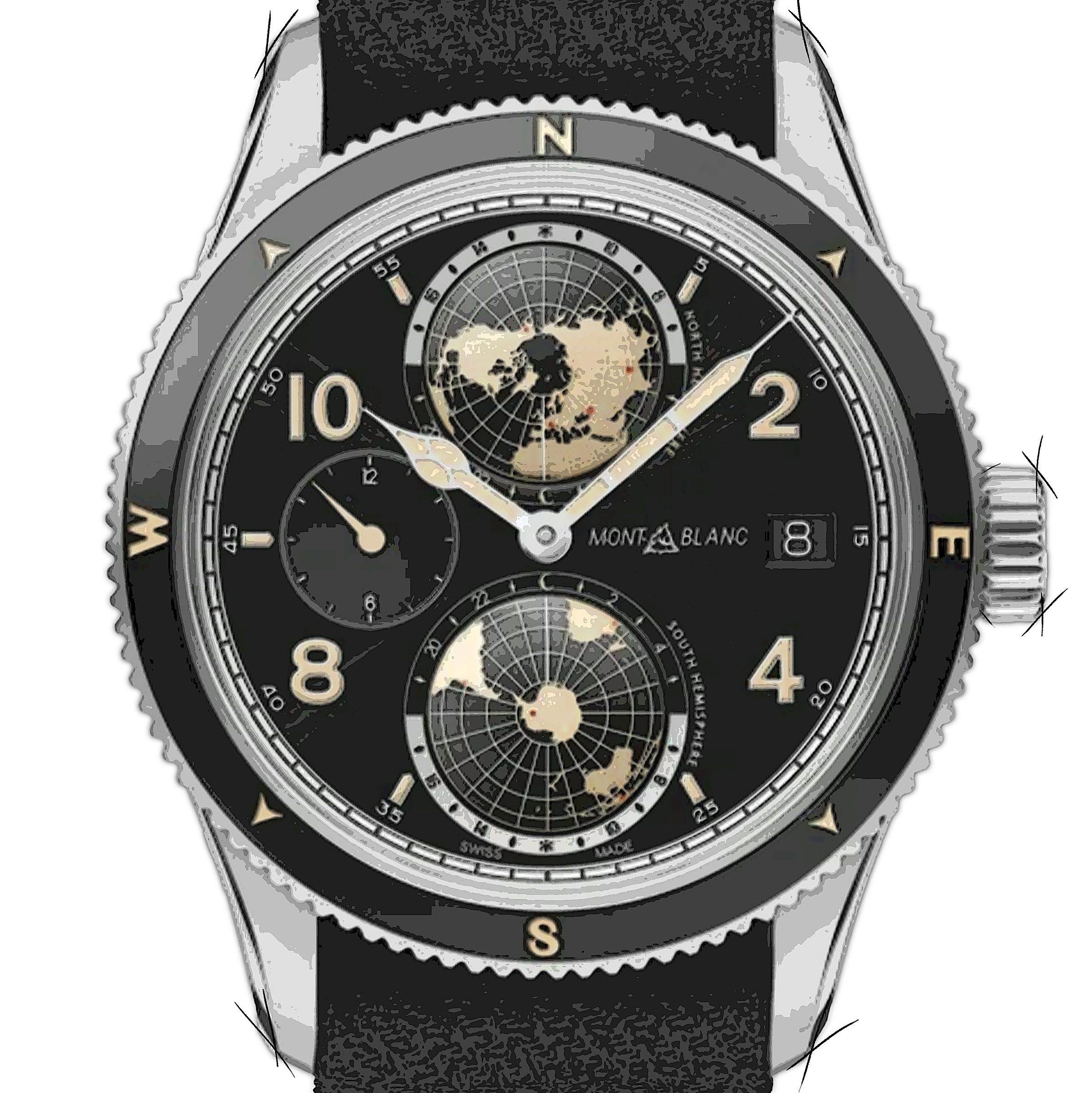 Montblanc 1858 117837 in Acciaio inox CHRONEXT