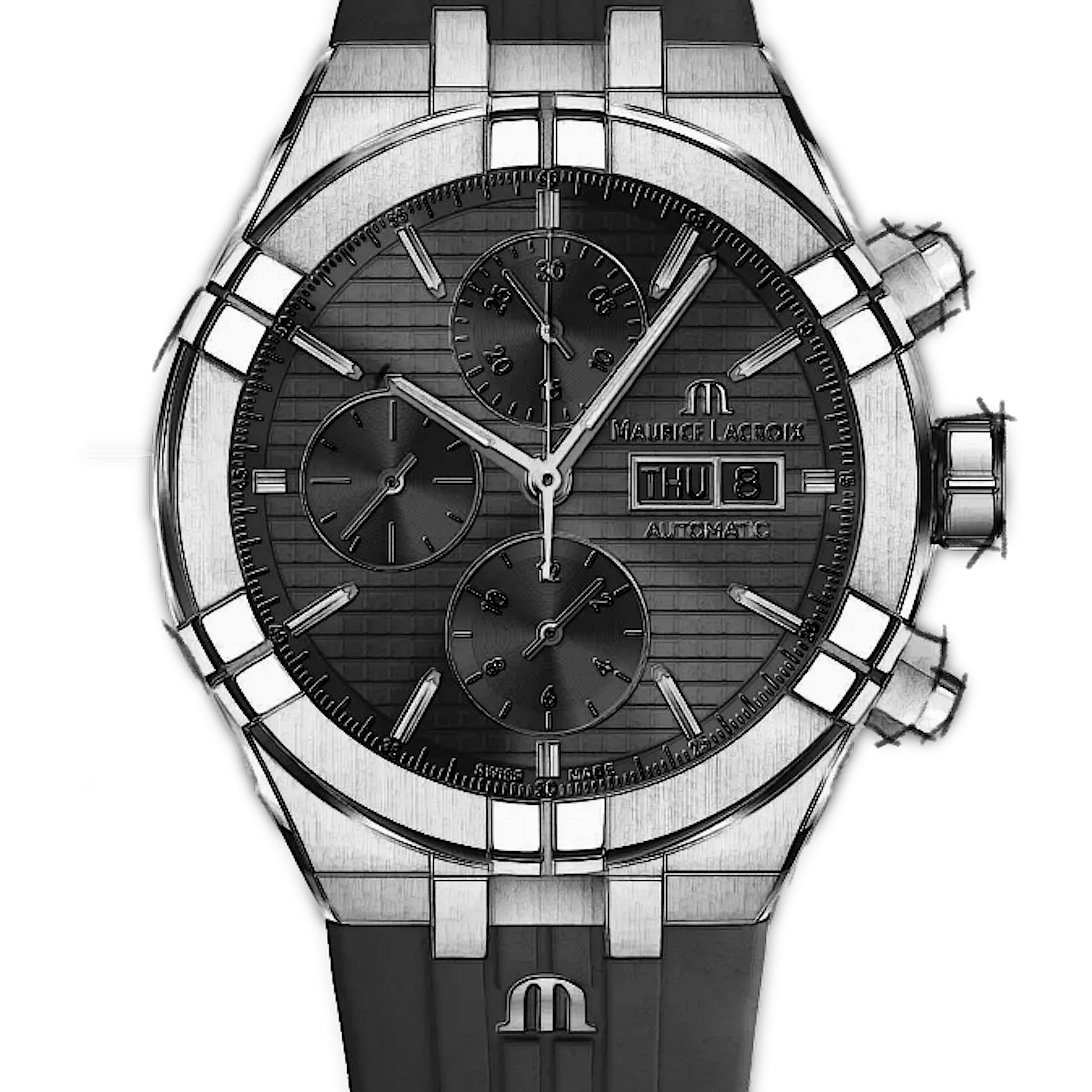 Maurice Lacroix Aikon AI6038 SS00B 330 2 in Stainless Steel CHRONEXT
