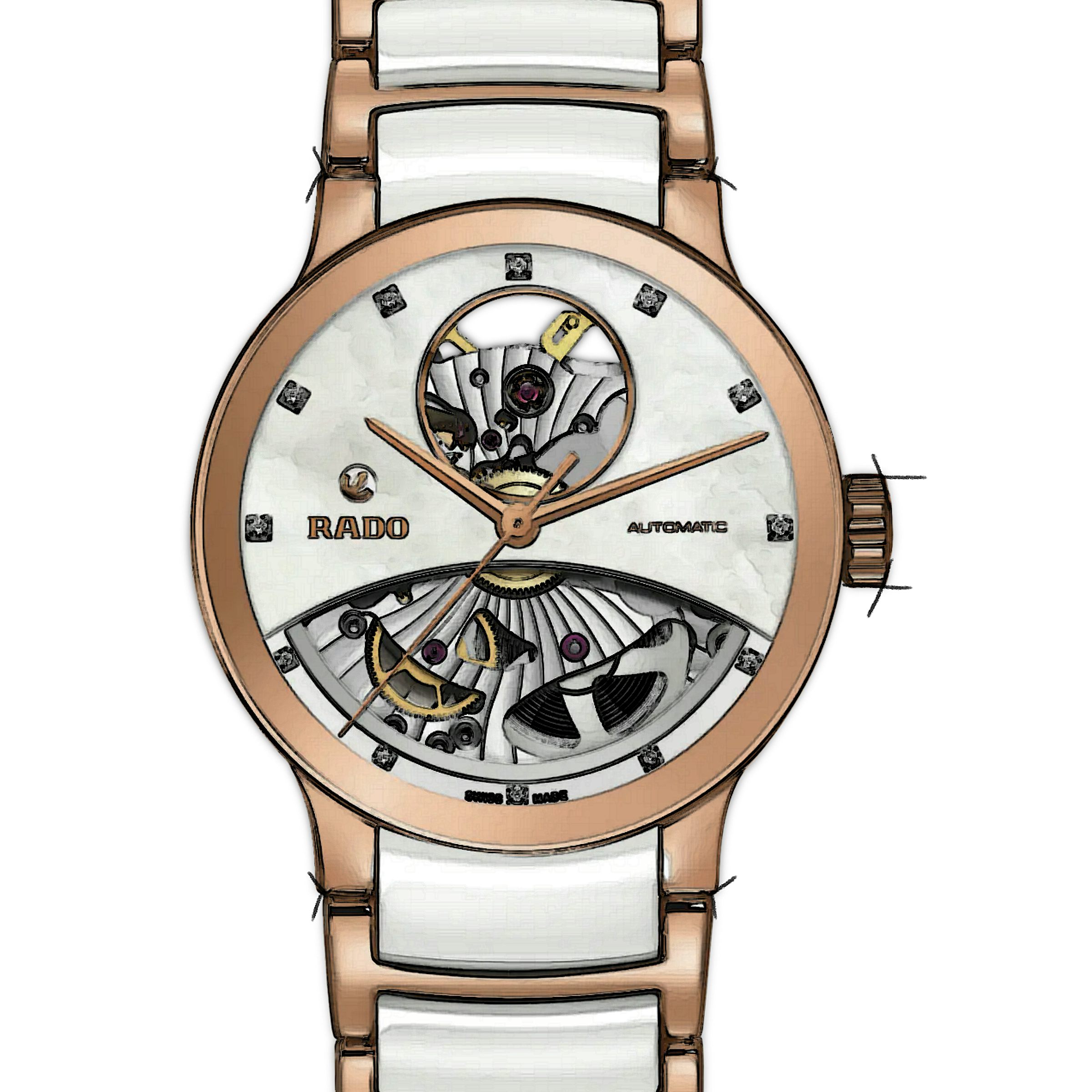 Rado Centrix R30248902 in Edelstahl PVD CHRONEXT