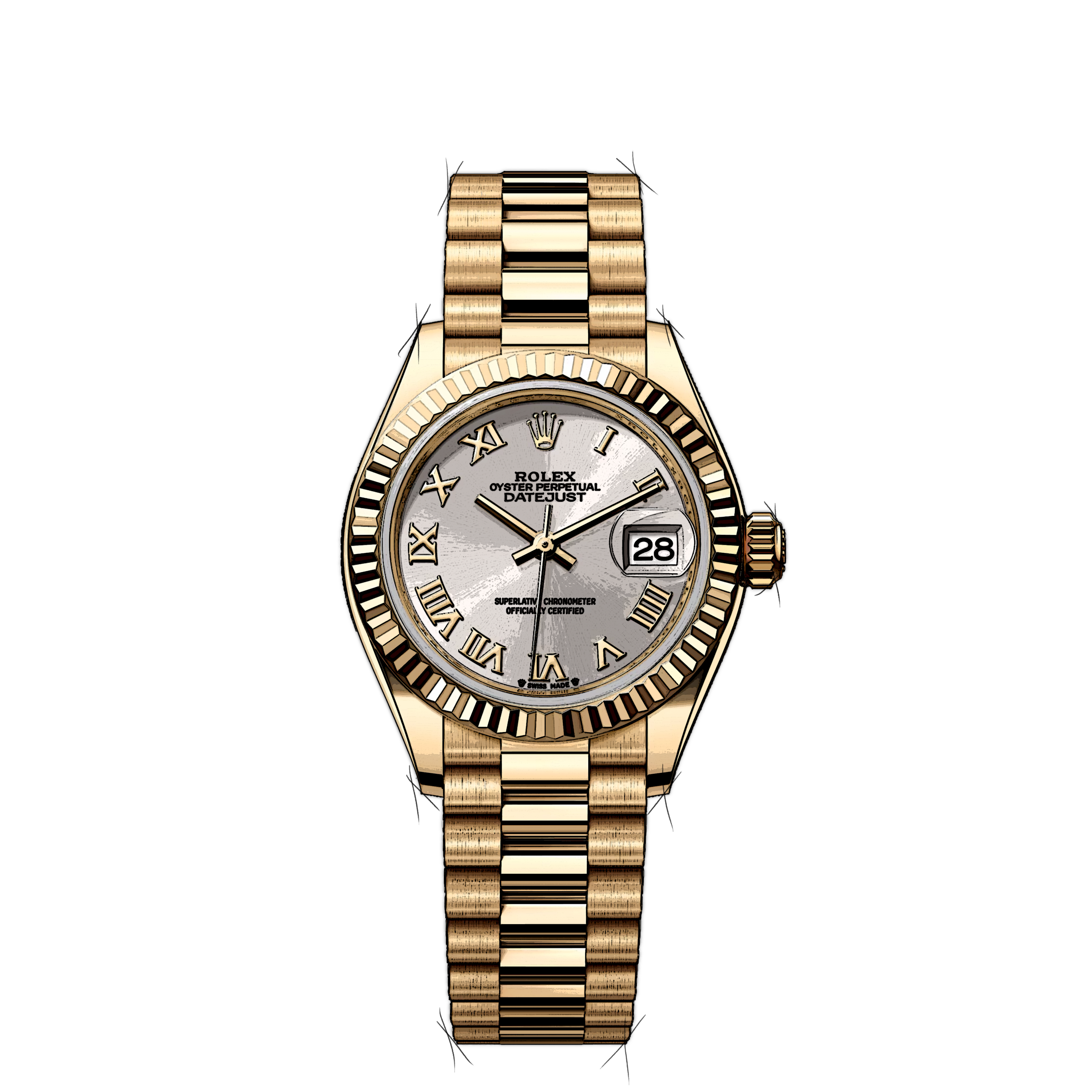 Rolex Lady-Datejust 279178 in Yellow Gold CHRONEXT