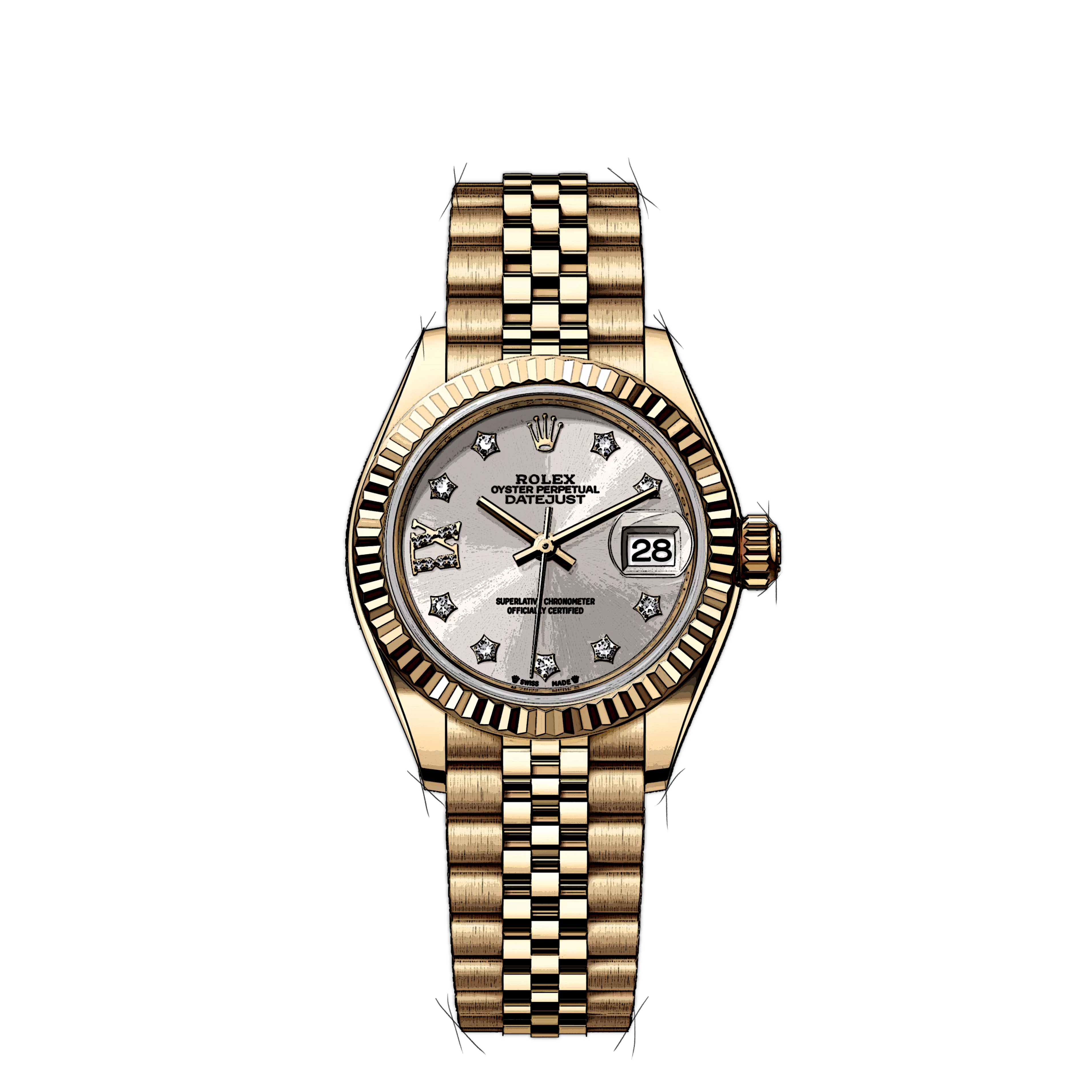 Rolex Lady-Datejust 279178 en Or jaune CHRONEXT