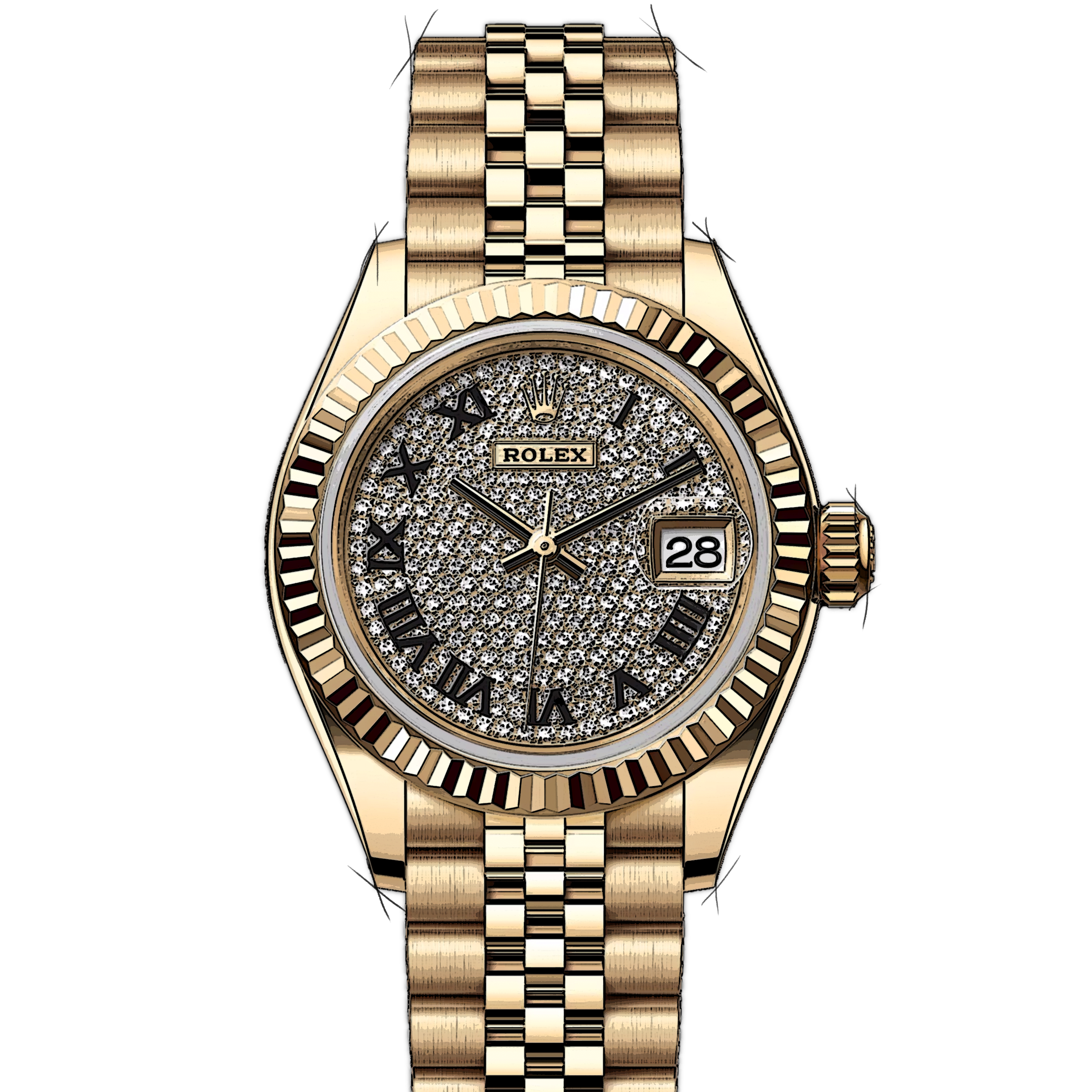 Yellow Gold Rolex Lady Oro Giallo Rolex Lady Datejust 26 Mm Yellow