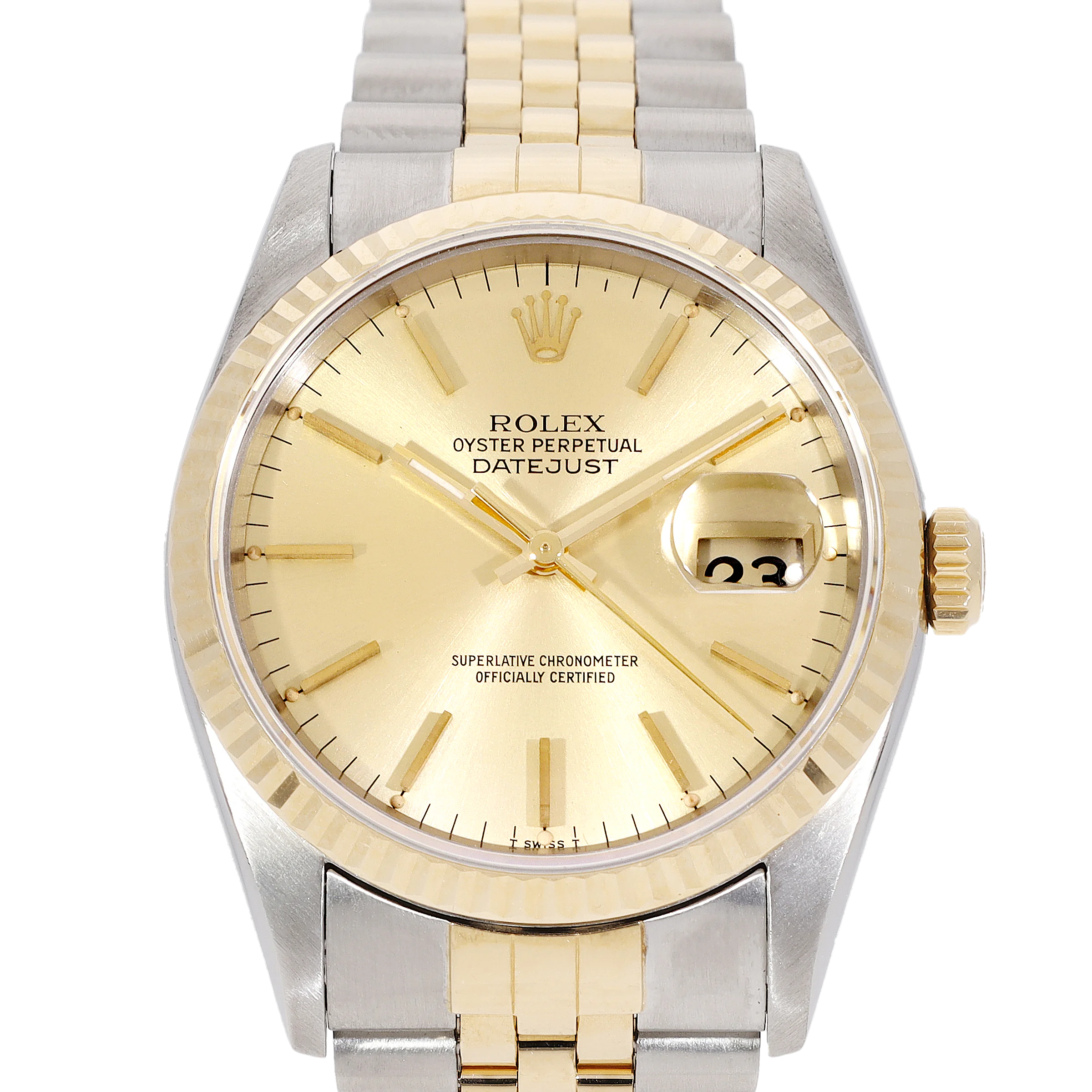 Rolex Datejust 16013 in Roestvrij staal geelgoud Rolex Datejust 16013 in Roestvrij staal geelgoud
