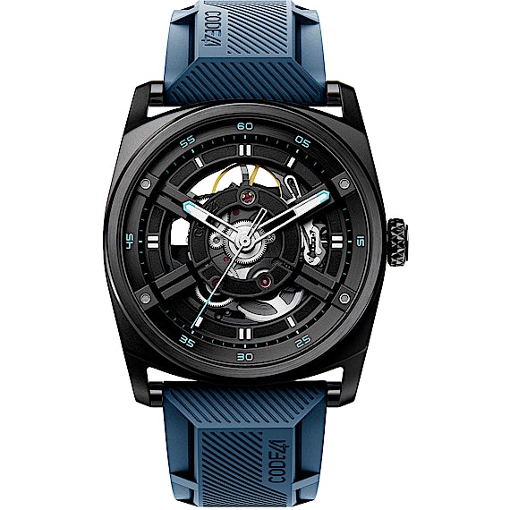 CODE41 ANOMALY T4 ANT4 41 5 BK BB BL.ST 24 RUB R41 BL DEP2 BK in Roestvrij staal CHRONEXT