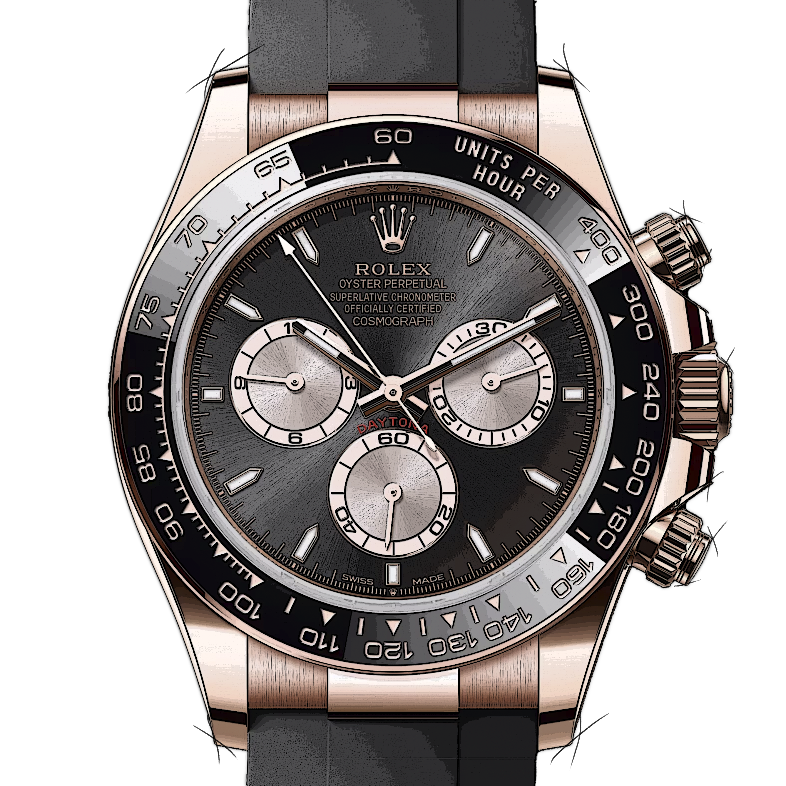 Chronograph Orologio Comex Seiko Mod Submariner Oyster Nero