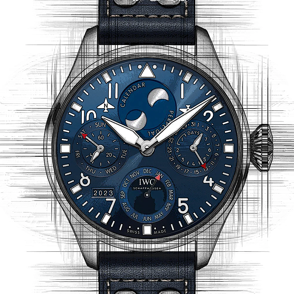 IWC IWC Pilot's Watch Perpetual Calendar in Blau