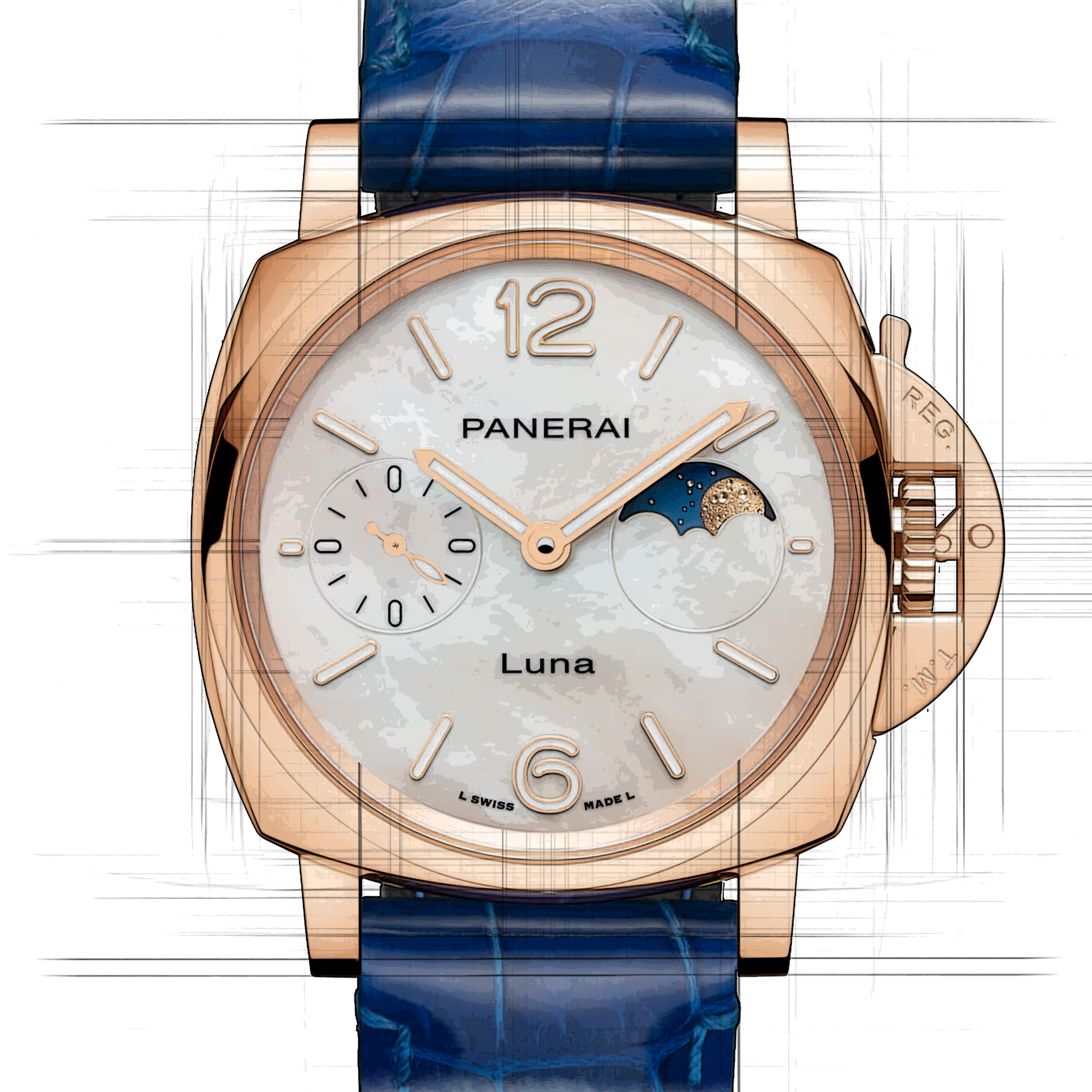 Panerai Panerai Luminor Due Luna Goldtech in Weiß
