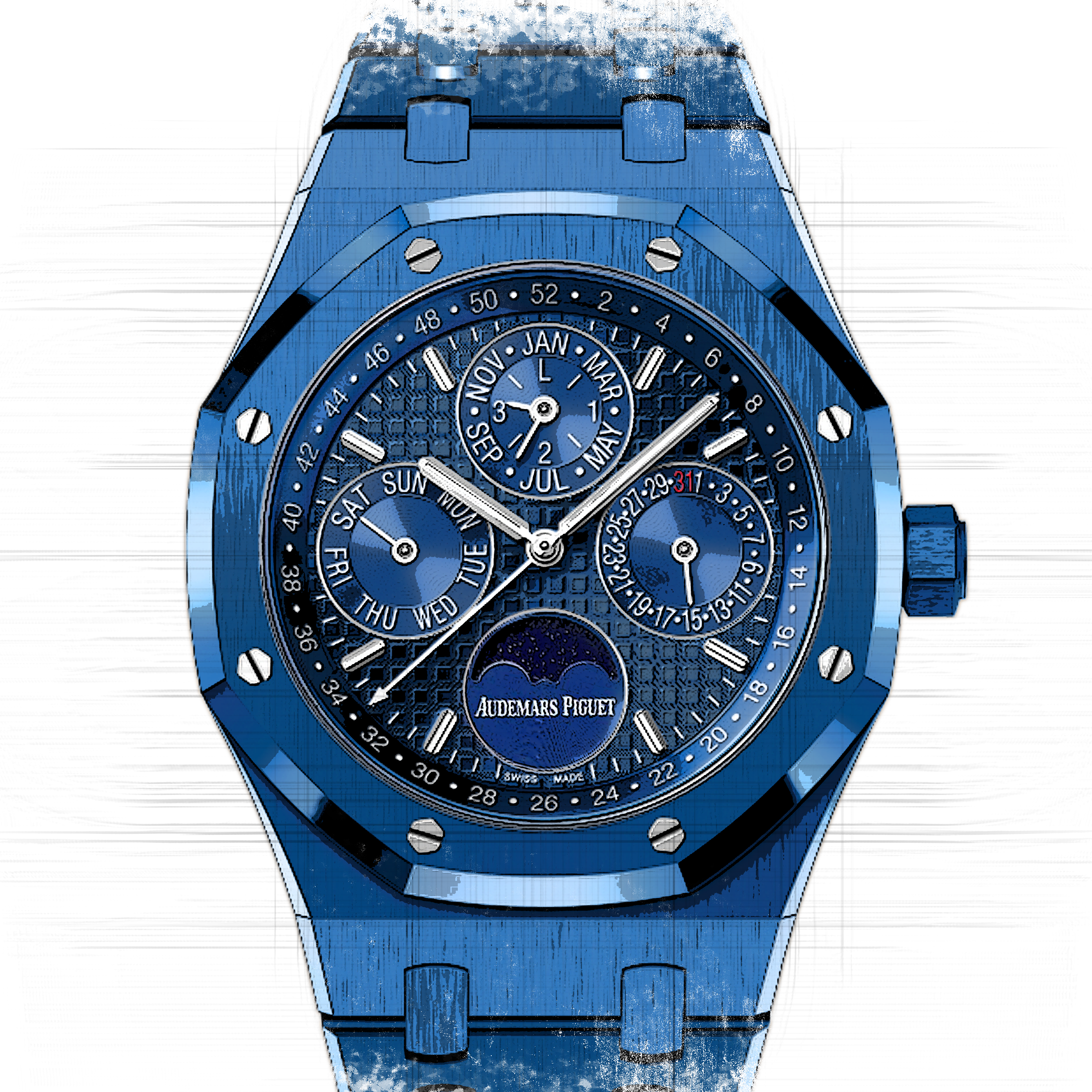 Audemars Piguet Audemars Piguet Royal Oak Perpetual Calender in Blau