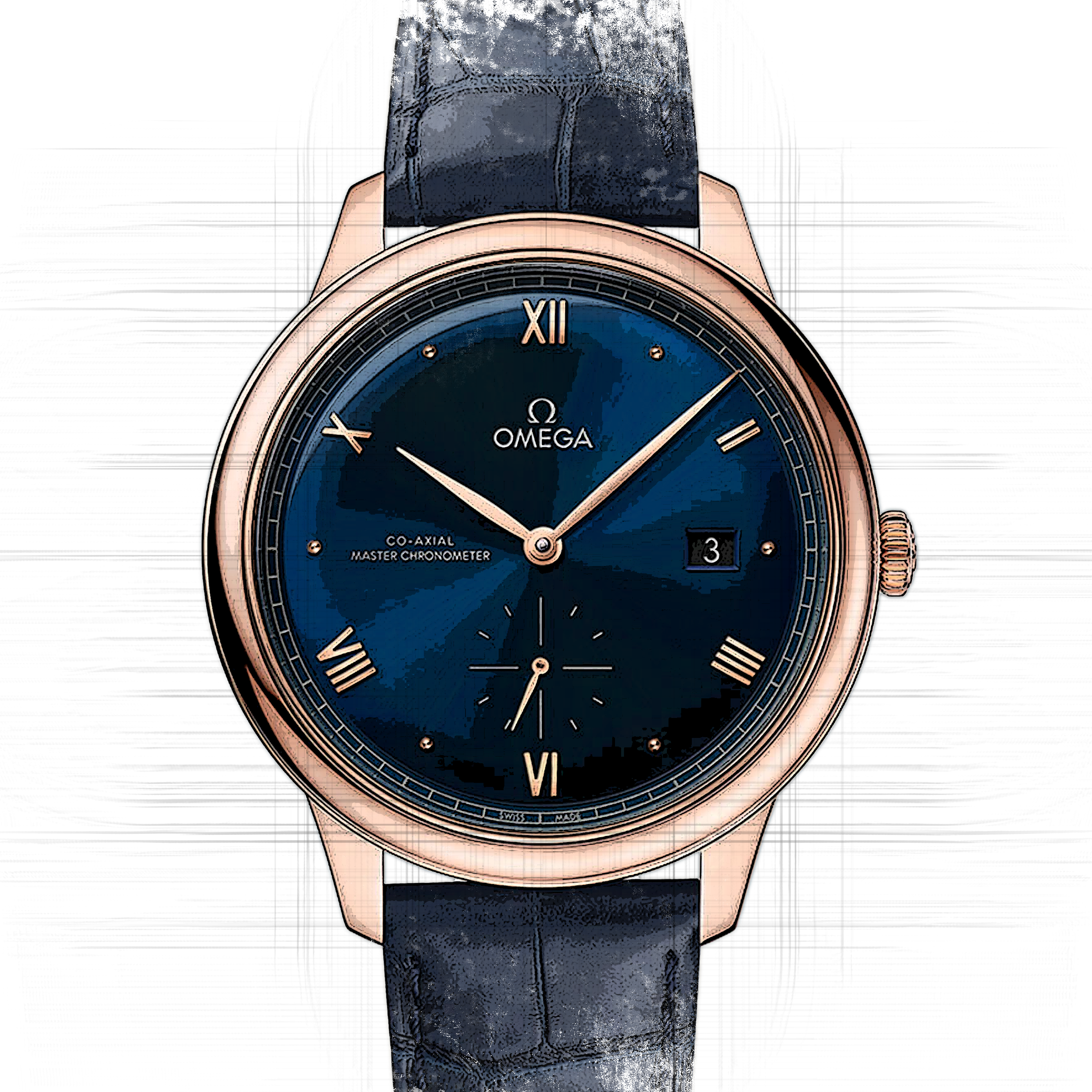 Omega Omega De Ville Prestige Co-Axial Master Chronometer Small Seconds 41 mm in Pink